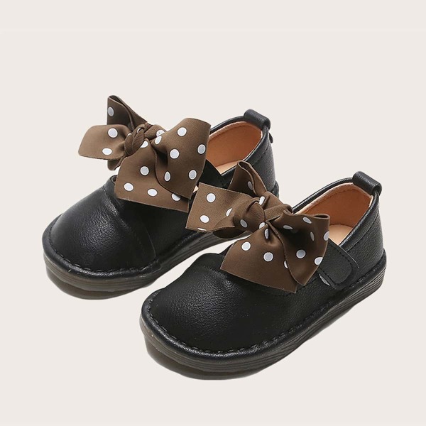 

Toddler Girls Bow Decor Flats, Black