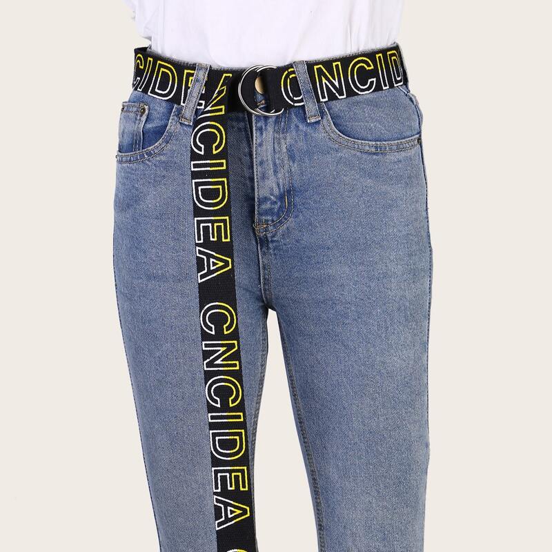 

Letter Graphic Tape Belt, Black
