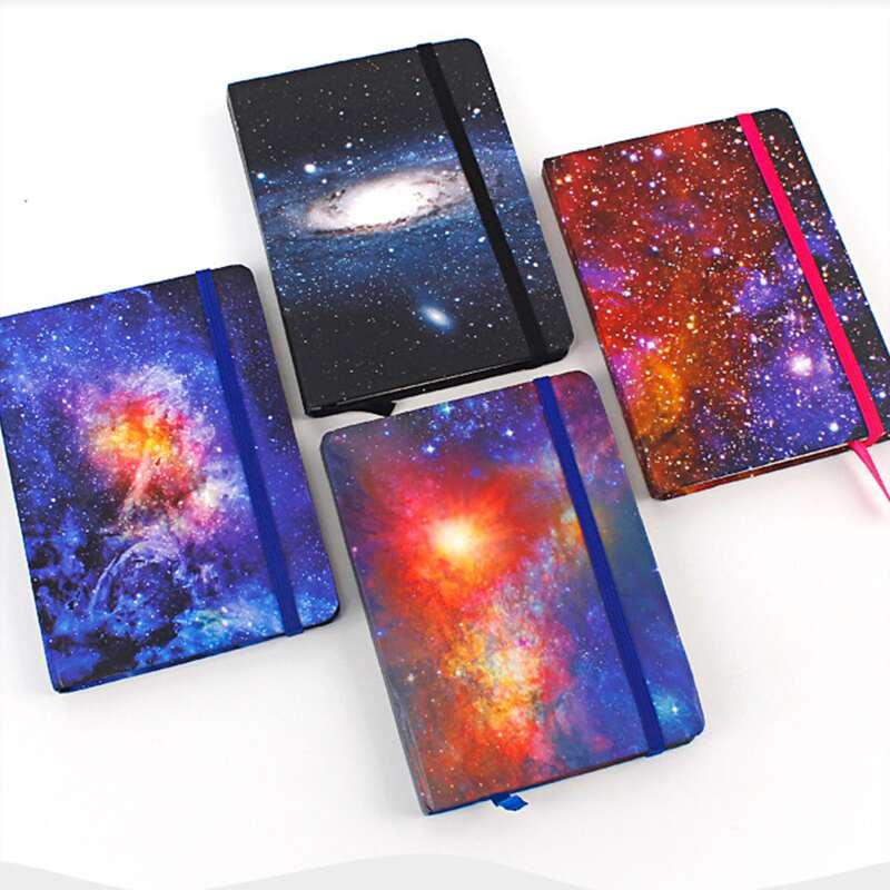 

1pc Galaxy Print Cover Random Notebook, Multicolor