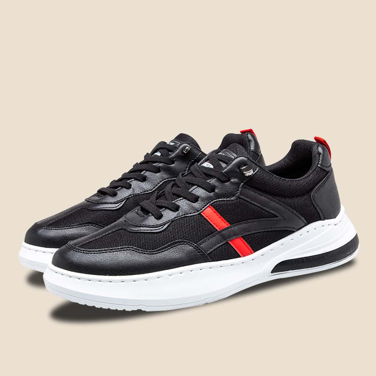 

Guys Mesh Panel Lace-up Front Sneakers, Black
