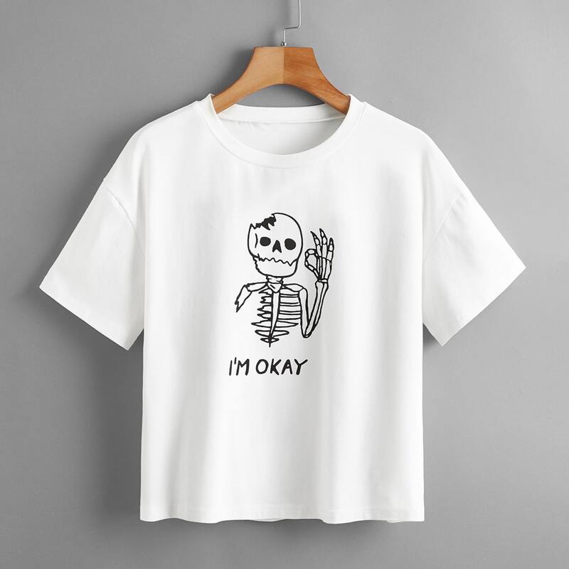 

Skull Graphic Tee, White