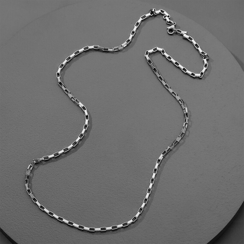 

Guys Stainless Steel Chain Necklace, Silver