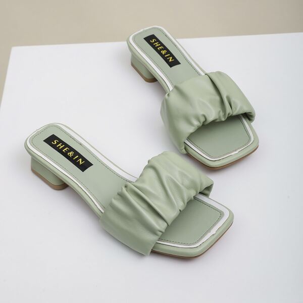 

Тапочки с открытым носком, Зелёные