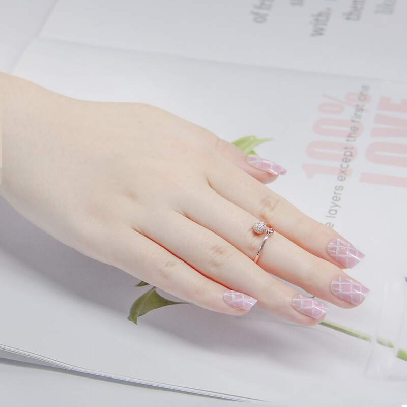 

24pcs Plaid Pattern Fake Nail & Double-sided Tape & Nail File, Pink