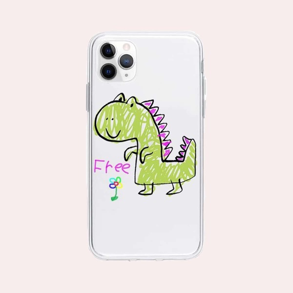 

Cartoon Dinosaur Print iPhone Case, Clear
