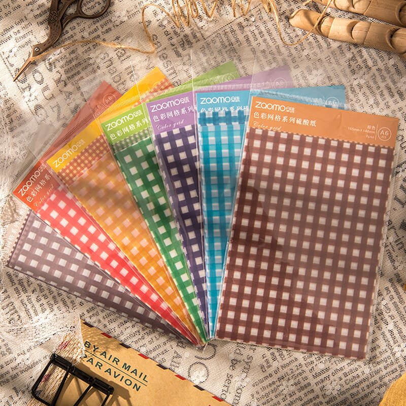 

2packs Plaid Pattern Random Hand Account Paper, Multicolor