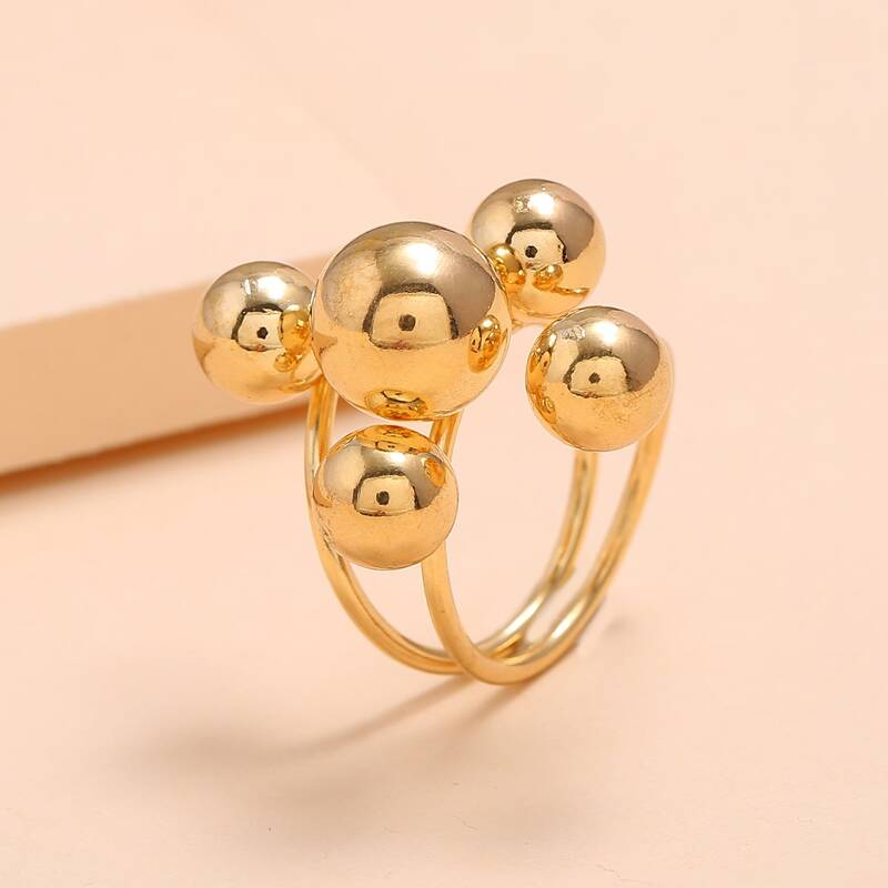

Round Ball Design Ring, Gold