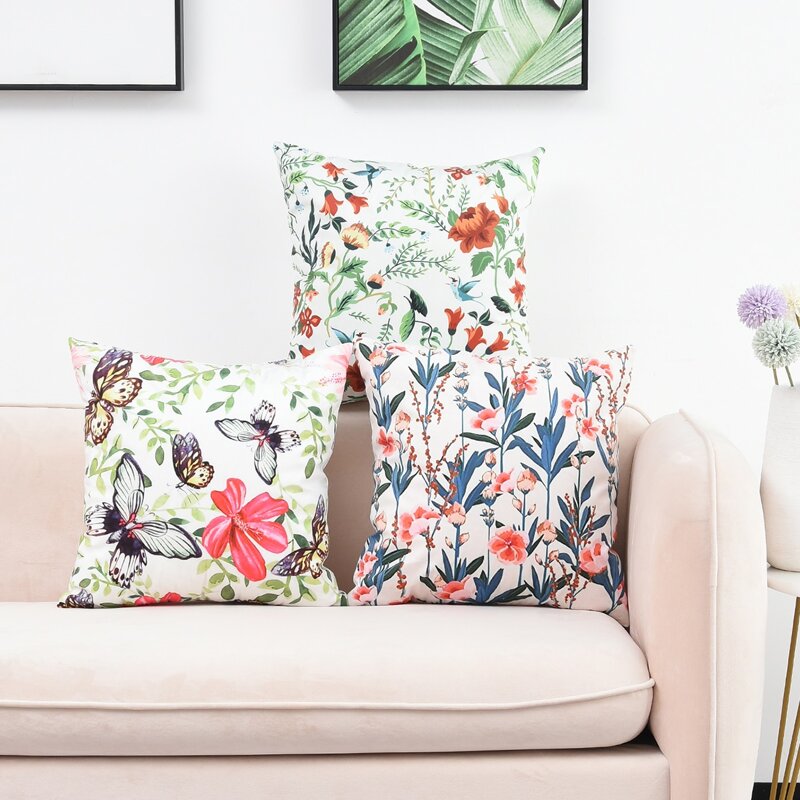 

1pc Floral Pattern Cushion Cover Without Filler, Multicolor
