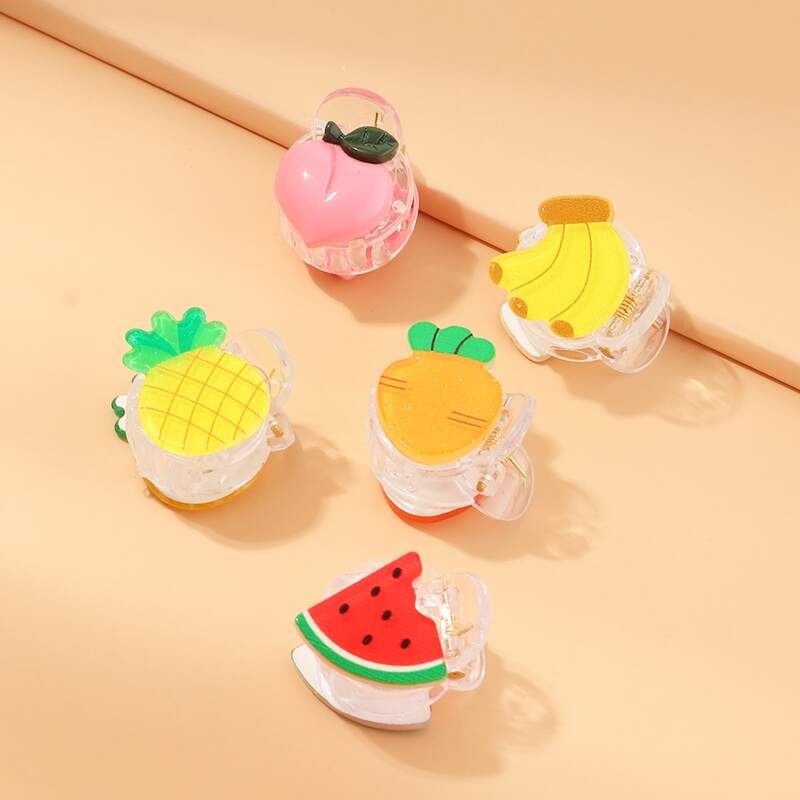 

5pcs Fruit Shaped Hair Claw, Multicolor