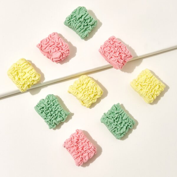 

9pcs Textured Hair Tie, Multicolor
