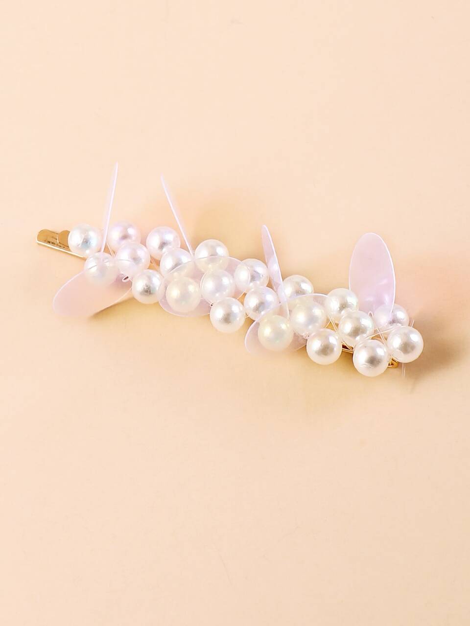 Faux Pearl Sequin Decor Hair Clip