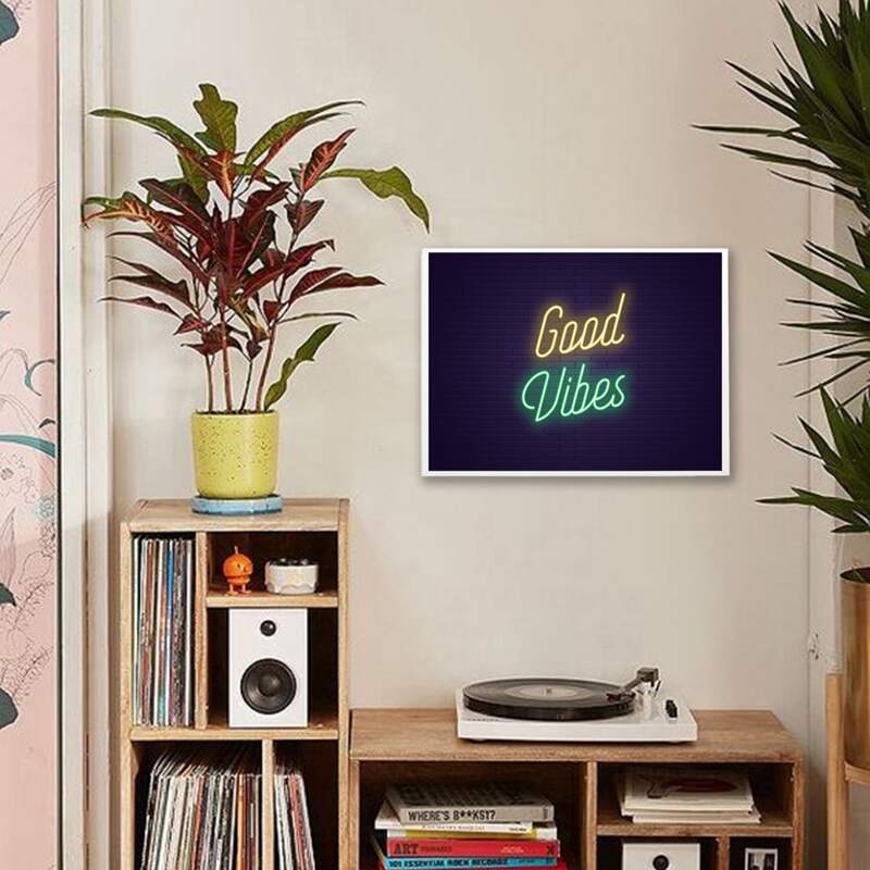 

Slogan Graphic Wall Print Without Frame, Multicolor
