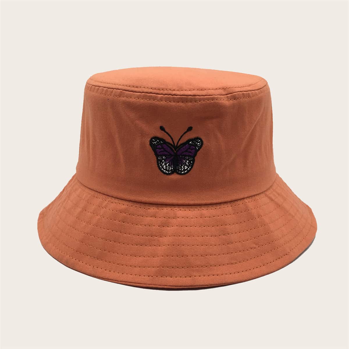 

Butterfly Pattern Bucket Hat, Orange