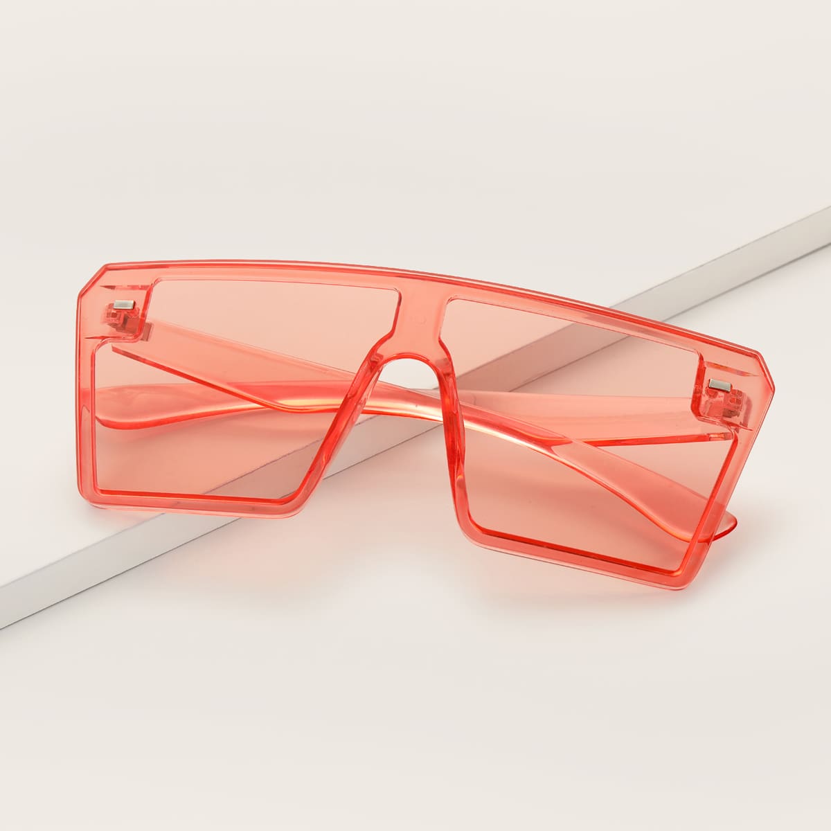 

Flat Top Shield Sunglasses, Pink
