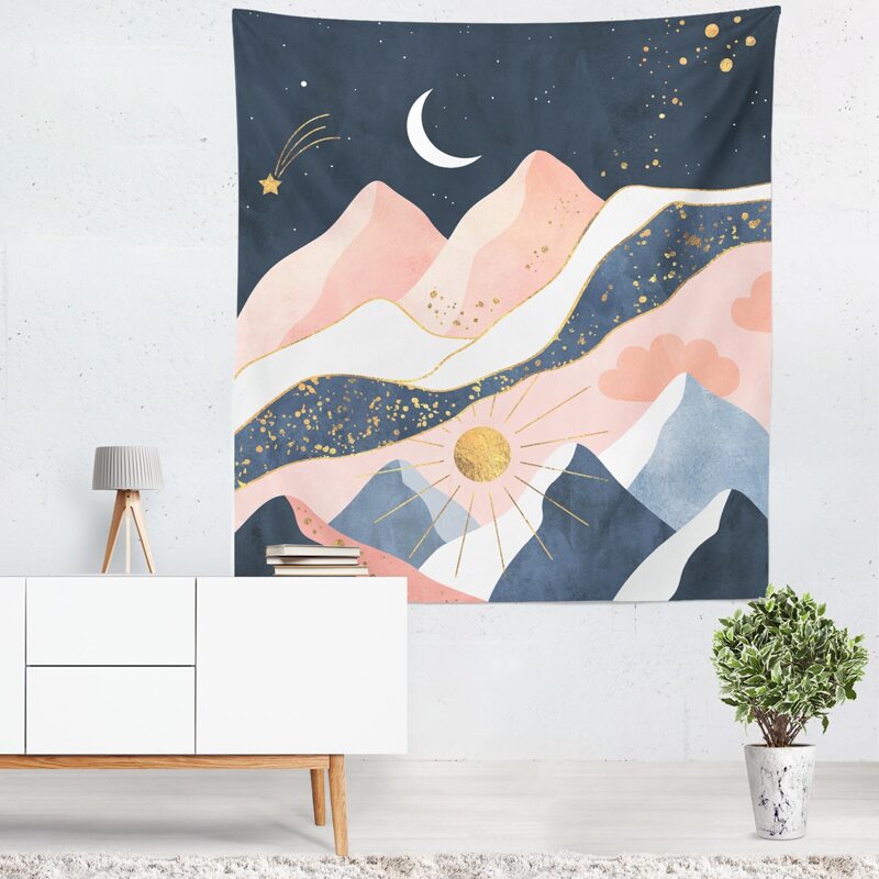 

Mountain Print Tapestry, Multicolor