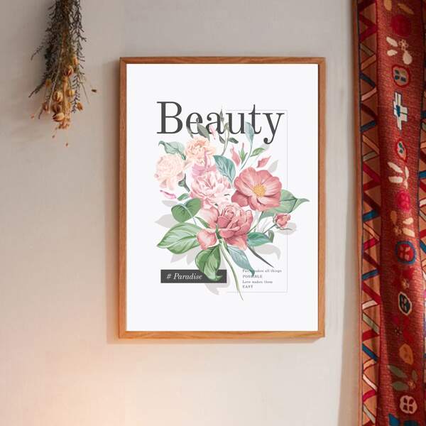

Floral Pattern Wall Print Without Frame, Multicolor