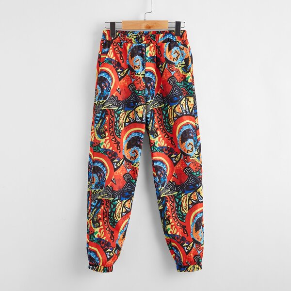 

Boys Pop Art Print Windbreaker Pants, Multicolor