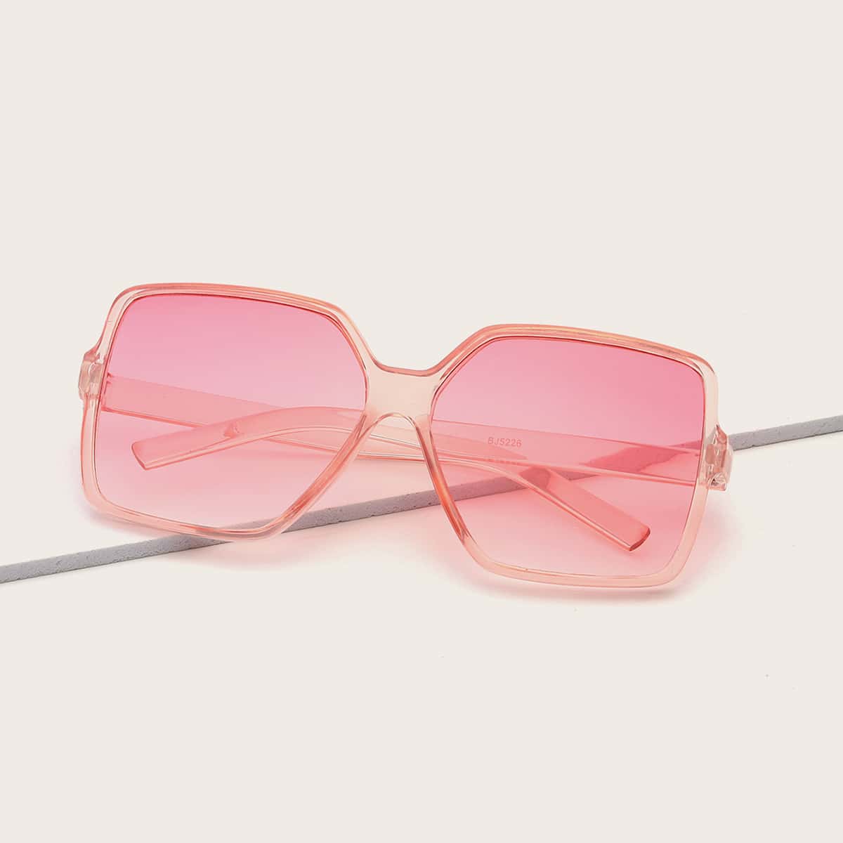 

Clear Square Frame Sunglasses, Pink