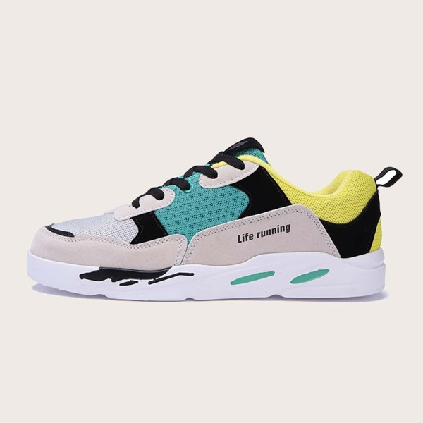 

Men Lace-up Front Colorblock Sneakers, Multicolor