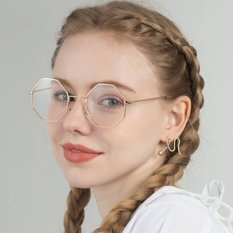 

Metal Frame Polygon Lens Sunglasses