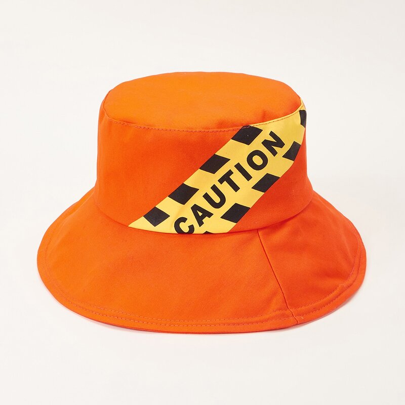 

Neon Orange Letter Graphic Bucket Hat, Orange bright