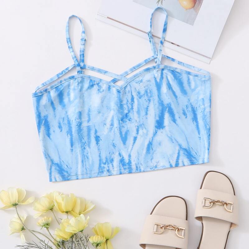 

Tie Dye Crop Top, Blue