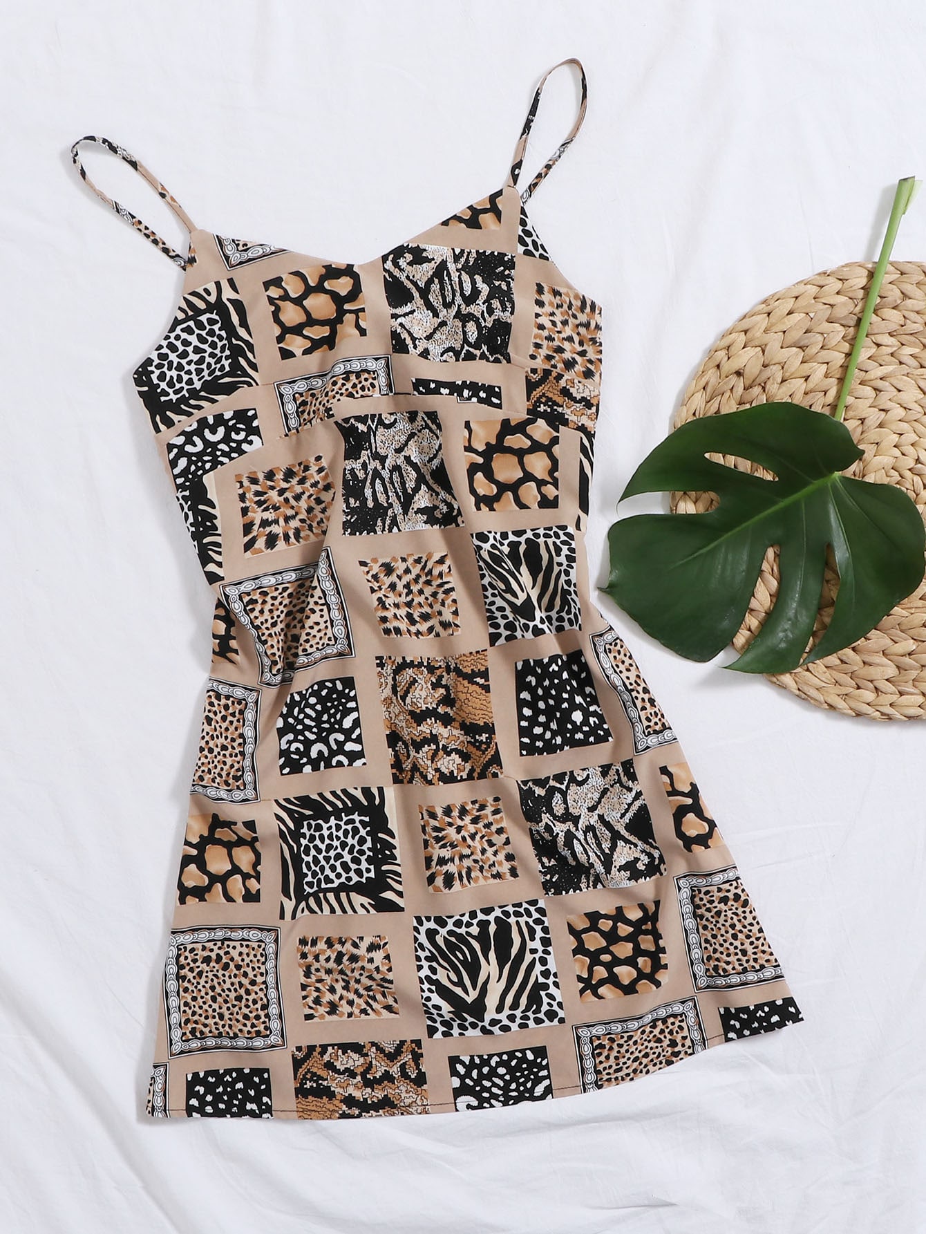 animal print cami dress