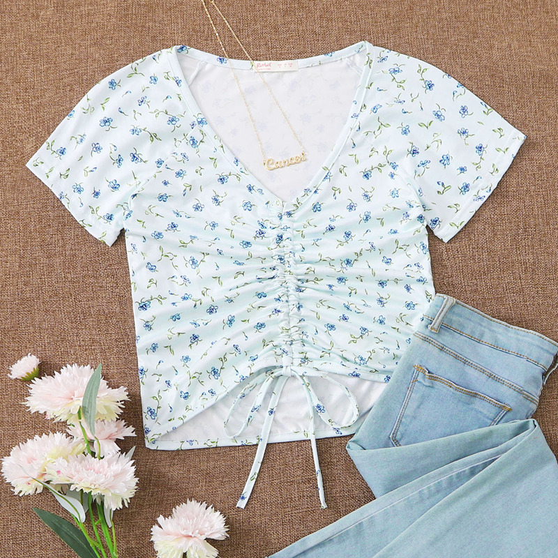 

Ditsy Floral Drawstring Tee, Multicolor