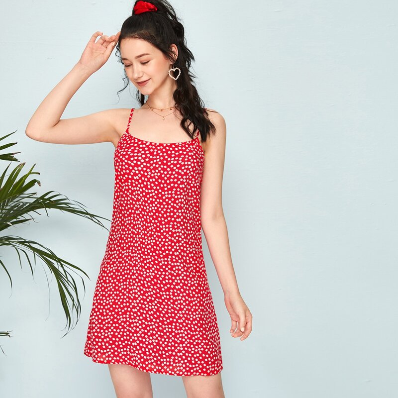 

Ditsy Floral Sundress, Red