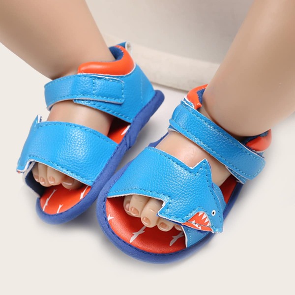 

Baby Boy Shark Decor Velcro Strap Sandals, Blue