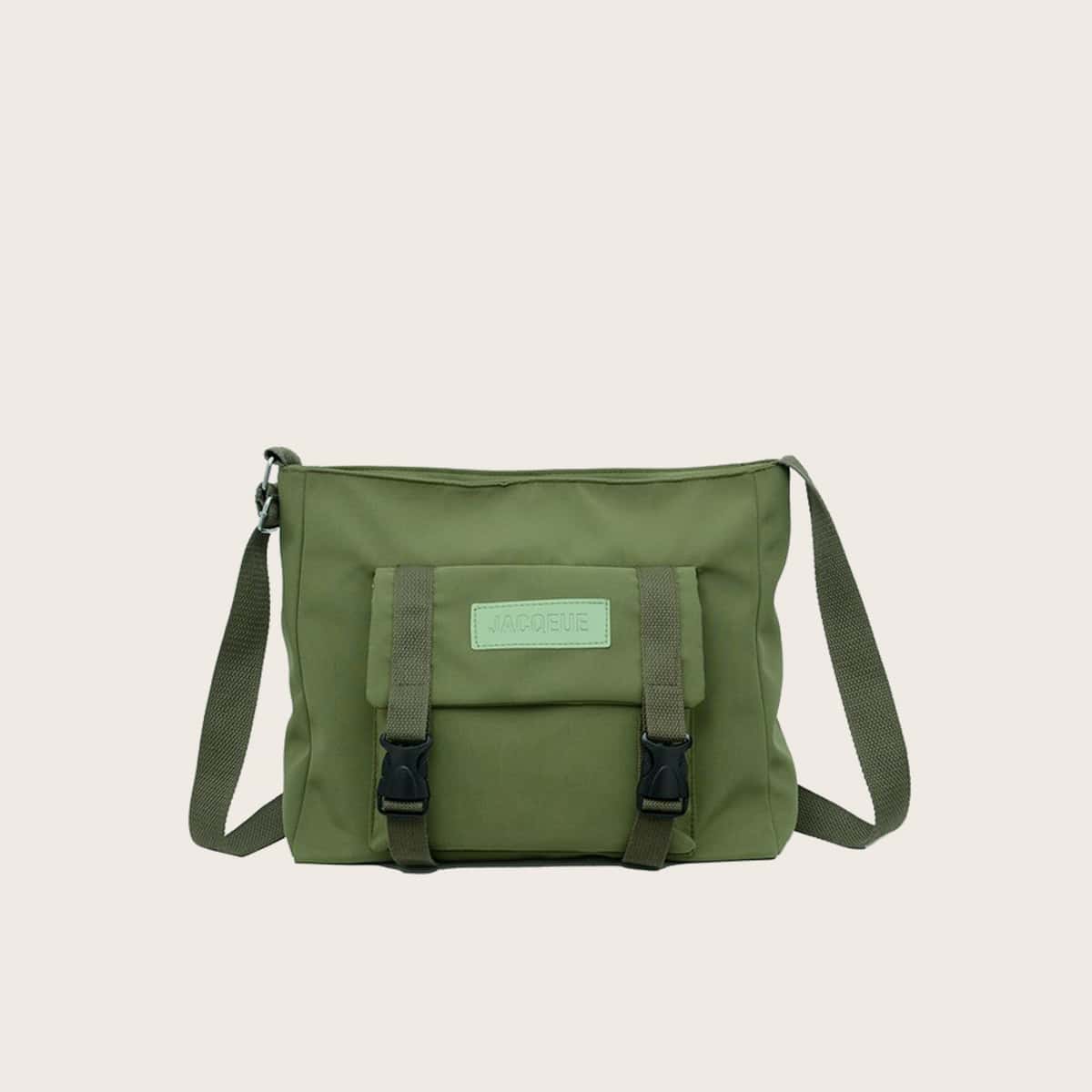 

Buckle Pocket Crossbody Bag, Army green