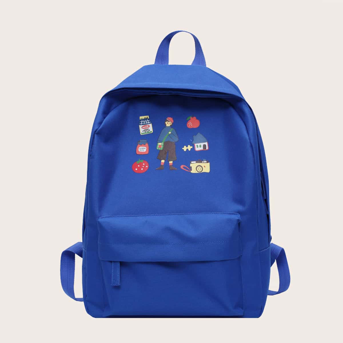 

Cartoon Pocket Backpack, Blue