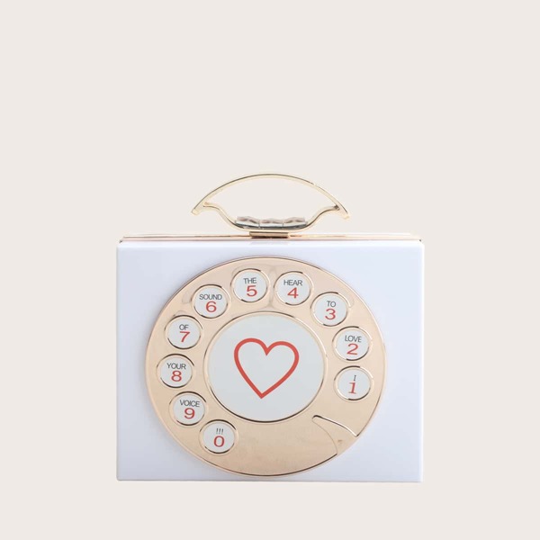 

Telephone Shaped Clutch Bag, White