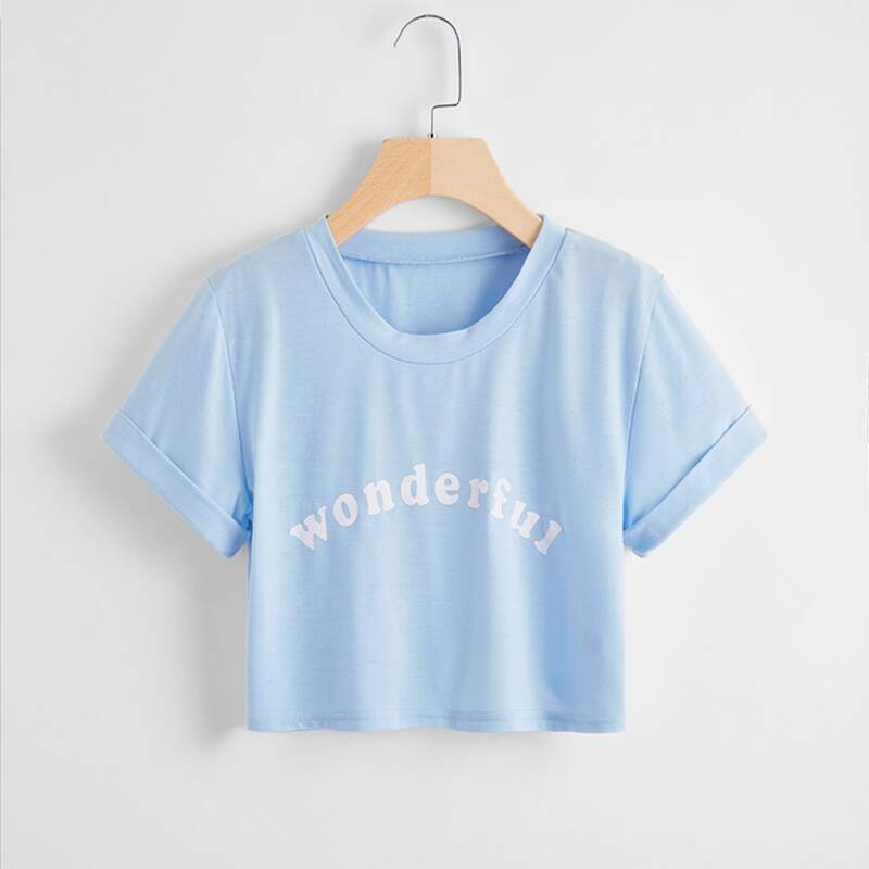 

Letter Graphic Tee, Baby blue