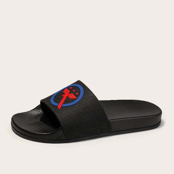 

Men Geometric Graphic Sliders, Black
