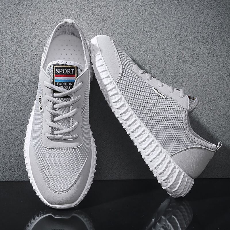 

Guys Mesh Panel Lace-up Front Sneakers, Grey