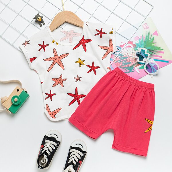 

Toddler Boys Starfish Print Tee & Shorts, Multicolor
