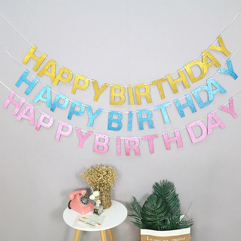 

1pc Birthday Decorative Pull Flag, Multicolor
