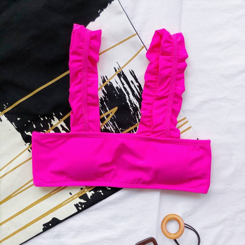 

Square Neck Bikini Top, Pink bright
