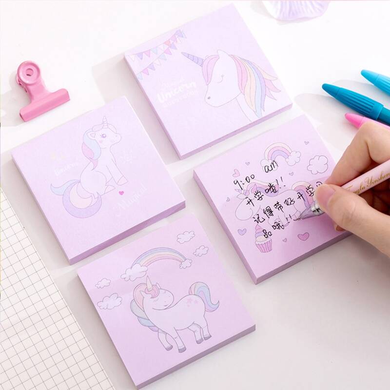 

1pack Unicorn Print Sticky Note, Pink