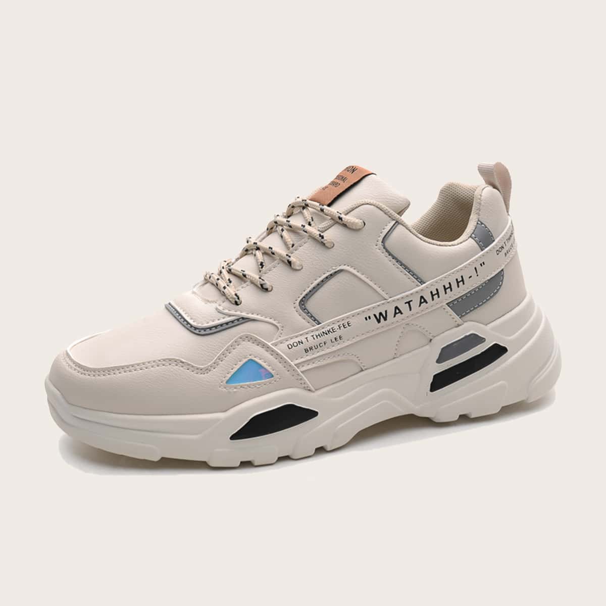 

Guys Color block Lace-up Front Sneakers, Beige