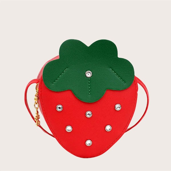 

Girls Strawberry Design Crossbody Bag, Red