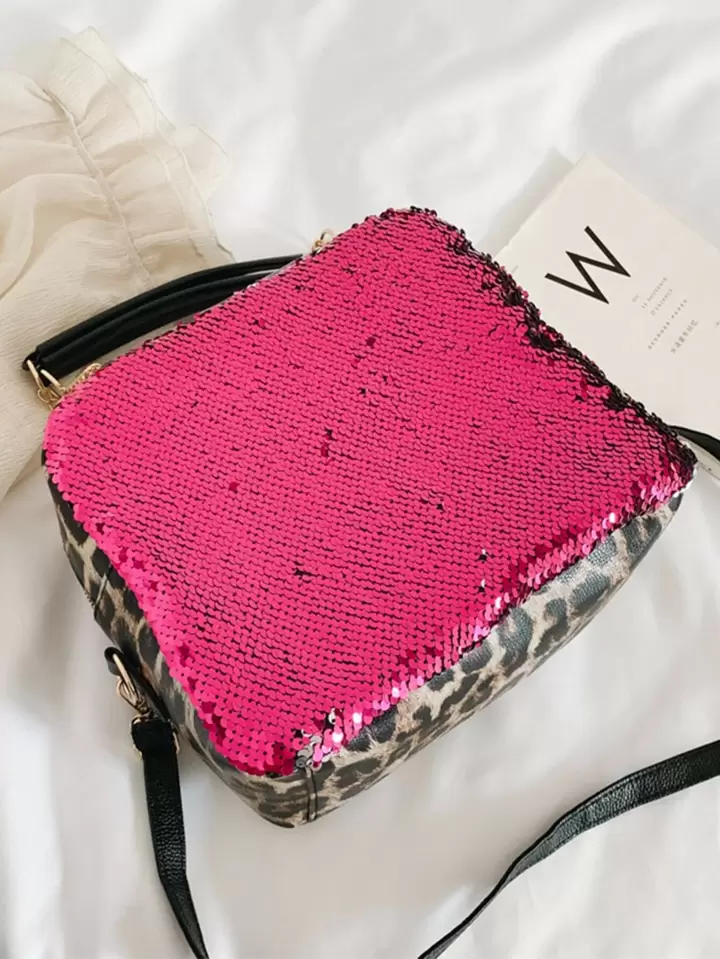 Es Esto Lo Nuevo de Bolsa cartera con lentejuelas en contraste de