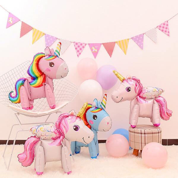 

1pc Cartoon Unicorn Shaped Holiday Balloon, Multicolor