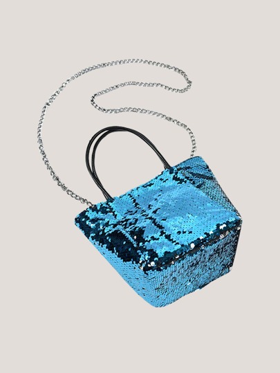 Bolso cartera con cadena mini con lentejuelas