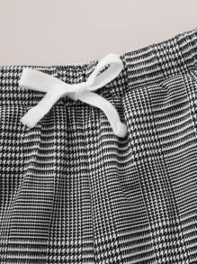 SHEIN Boys Colourblock Houndstooth Top & Shorts Set - Multicolor - View 4