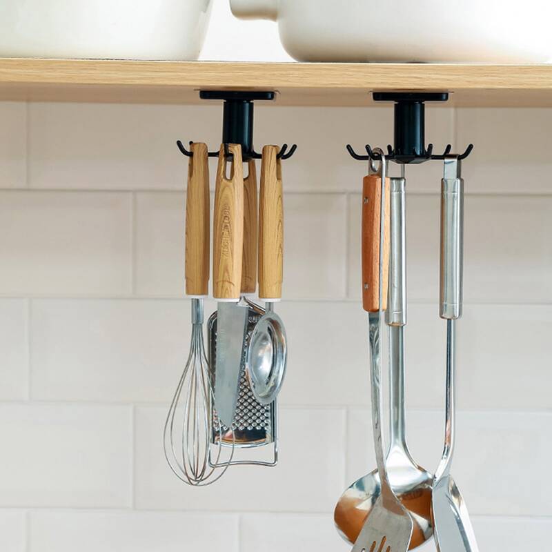 

1pc Kitchen Rotating Hook, Black