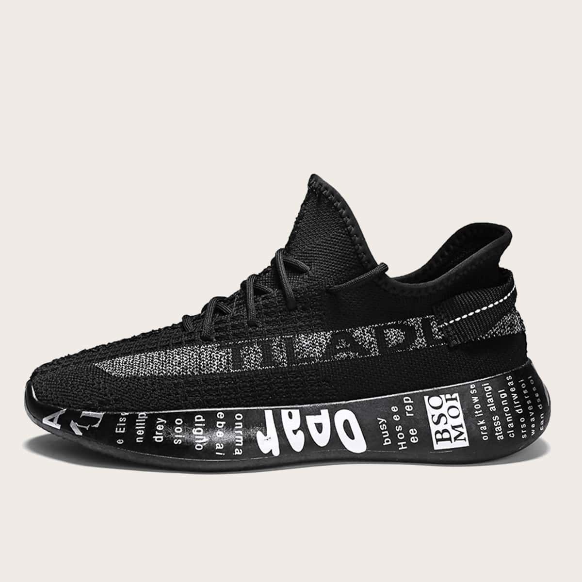 

Guys Letter Graphic Sneakers, Black