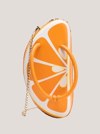 Umhängetasche mit Zitrone Muster und Kette