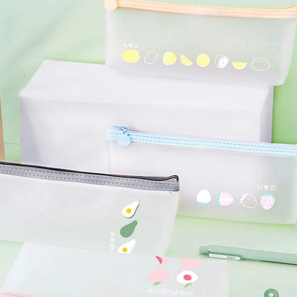 

1pc Fruit Print Random Pencil Case, Multicolor